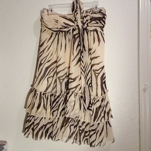 Strapless cream colored summer dress